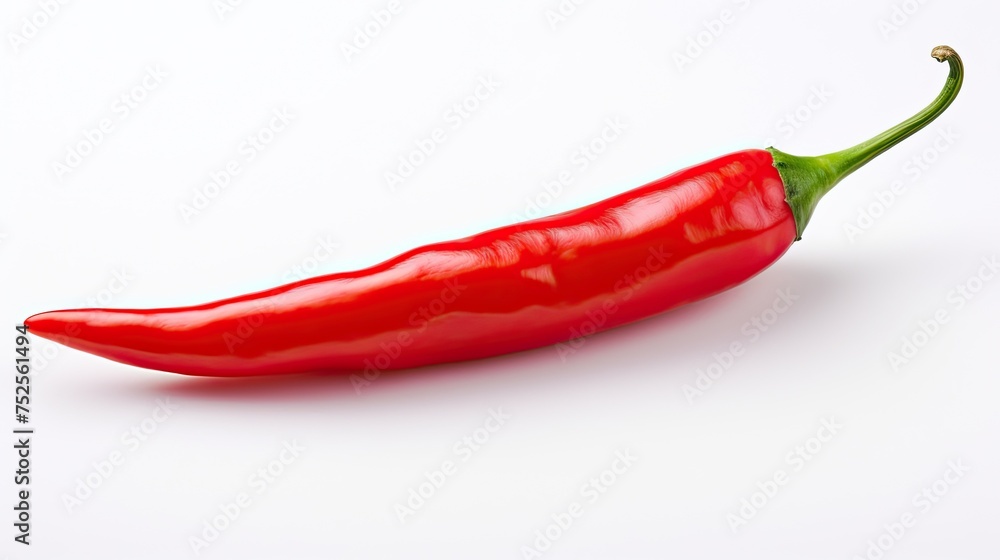 Red Hot Chili Pepper - Isolated on White Background. The Perfect Spice for Food Lovers Red Hot Chili Pepper - Isolated on White Background. The Perfect Spice for Food Lovers