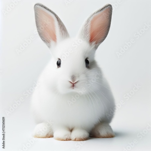 white rabbit on white background  © Deanmon
