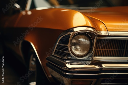 Detailed view of a car headlight, perfect for automotive industry projects © Fotograf