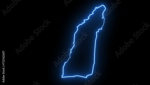 Lashkar Gah map in afghanistan with glowing neon effect photo