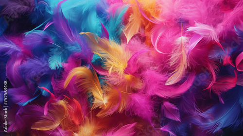 Bright multi-colored feather texture © Graphic Content