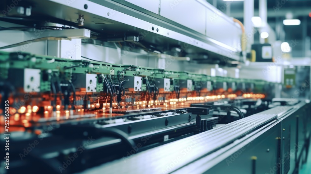 Fototapeta premium A machine working on electronics, suitable for technology concepts