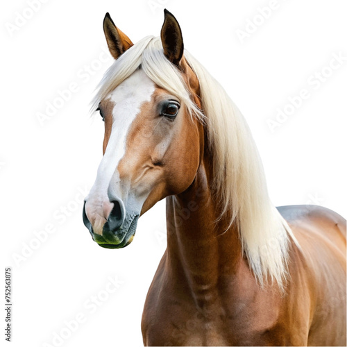 Wild mustang horse isolated on Transparent background.