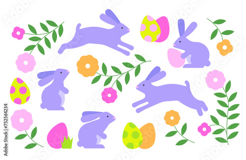 Estern egg hunt rabbit banner (ID: 752564234)