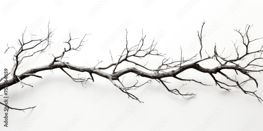 Monochrome image of a tree branch, suitable for various design projects