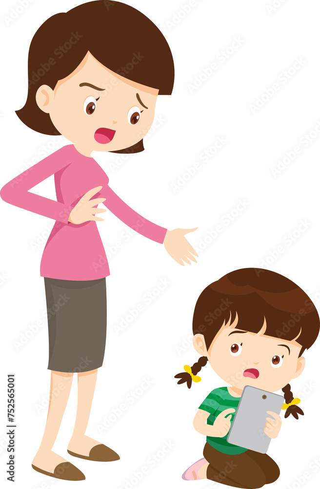 parent angry scold kid mobile phone addicted parent angry scold kid mobile phone addicted