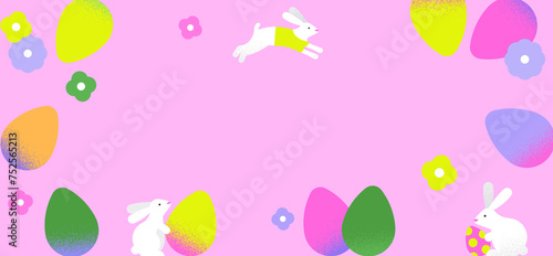 Estern egg hunt rabbit banner (ID: 752565213)