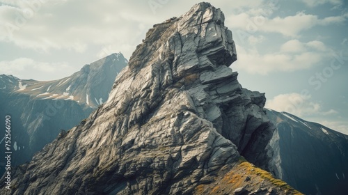 A large rock formation in the middle of a mountain. Suitable for nature and landscape themes