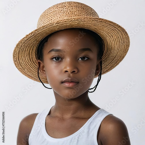 portrait of a little girl with hat 