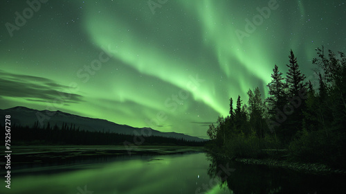 Canvas-taulu aurora borealis, northern lights, lapland, Winter landscape
Majestic northern li