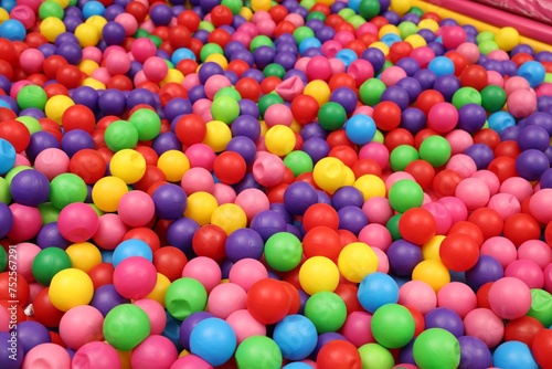 Many colorful balls as background. Kid s playroom