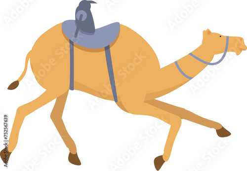 Running speed emirates icon cartoon vector. Rearing africa. Walking camel