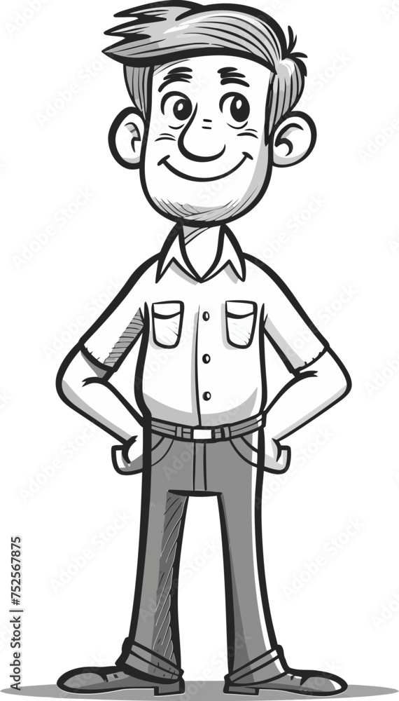 Pioneer Man Buildin the Wagon in Vector Illustration