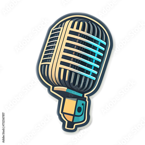 The sticker is a cute 3D-drawn microphone. It is perfect for decorating your chat messages and comments. ai-generated