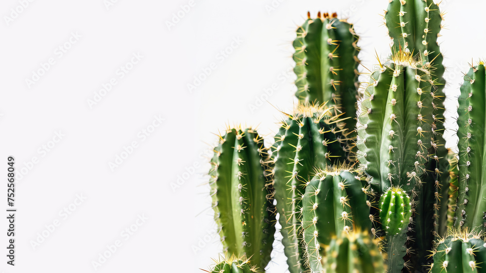 A group of cacti in a minimal style on a white background A group of cacti in a minimal style on a white background
