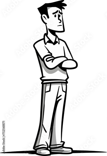 Cowboy Man Ridin the Open Range in Vector Illustration