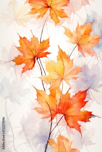 Colorful painting of autumn leaves  perfect for seasonal decorations