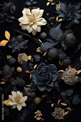 Vibrant flowers displayed on a dark background, perfect for various design projects