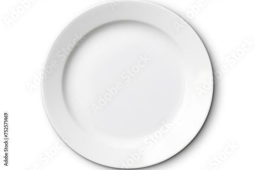 A simple white plate on a clean white surface, suitable for food photography projects