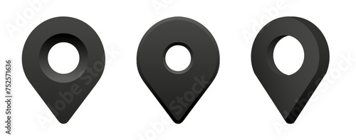 Set of maping pin location 3d vector icons