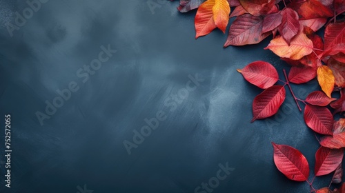 Colorful autumn leaves on a dark background, perfect for seasonal designs