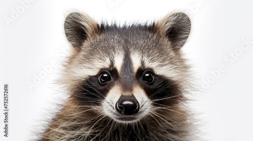 Close-up shot of a raccoon looking at the camera. Perfect for wildlife and animal themes © Fotograf