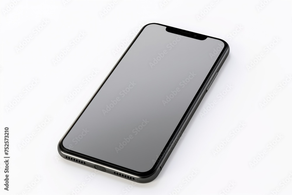 A close up of a cell phone on a white surface. Ideal for technology concepts A close up of a cell phone on a white surface. Ideal for technology concepts