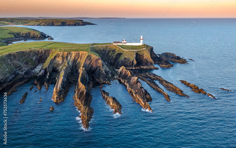 Sunset scene at Galley Head Lighthouse in County Cork Ireland