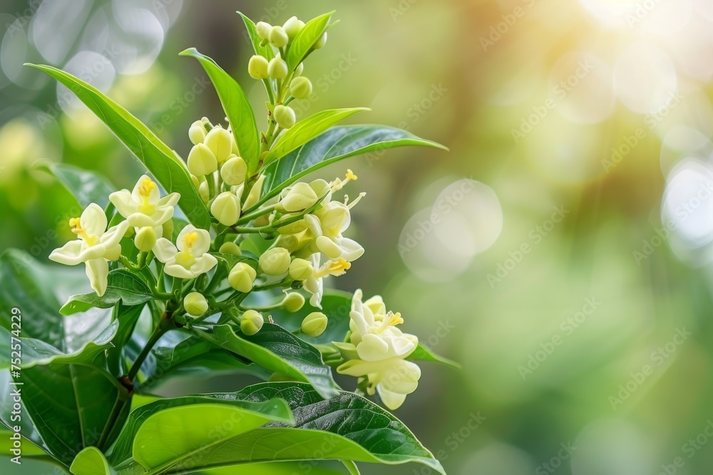 Obraz premium Nature backdrop with Thanaka or naringi crenulata forests and verdant foliage