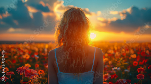 Girl in the sunset