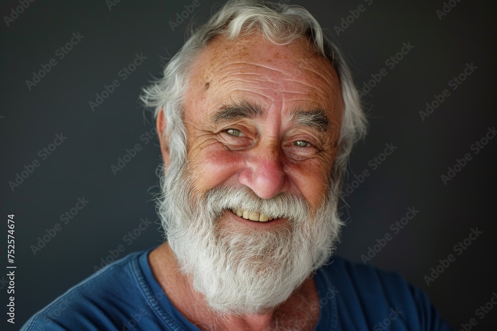 Portrait of elderly man with smile beard and mustache Portrait of elderly man with smile beard and mustache