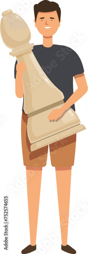 Boy take bishop icon cartoon vector. People education. Recreation preschool