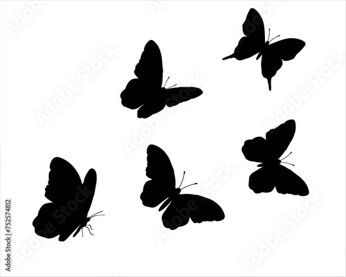 set of butterflies