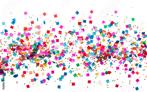 Vibrant Confetti Celebration Isolated on Transparent Background PNG.
