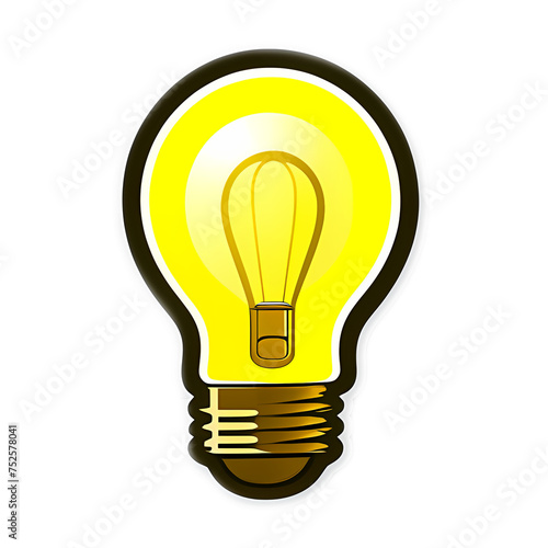 Illuminate your ideas with this sticker of a shining lightbulb, symbolizing creativity and inspiration in every glowing filament.