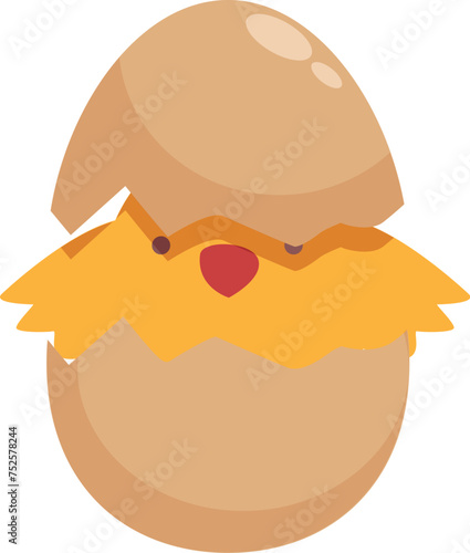 Cracked egg chicken icon cartoon vector. Farmer nature. Stable hen