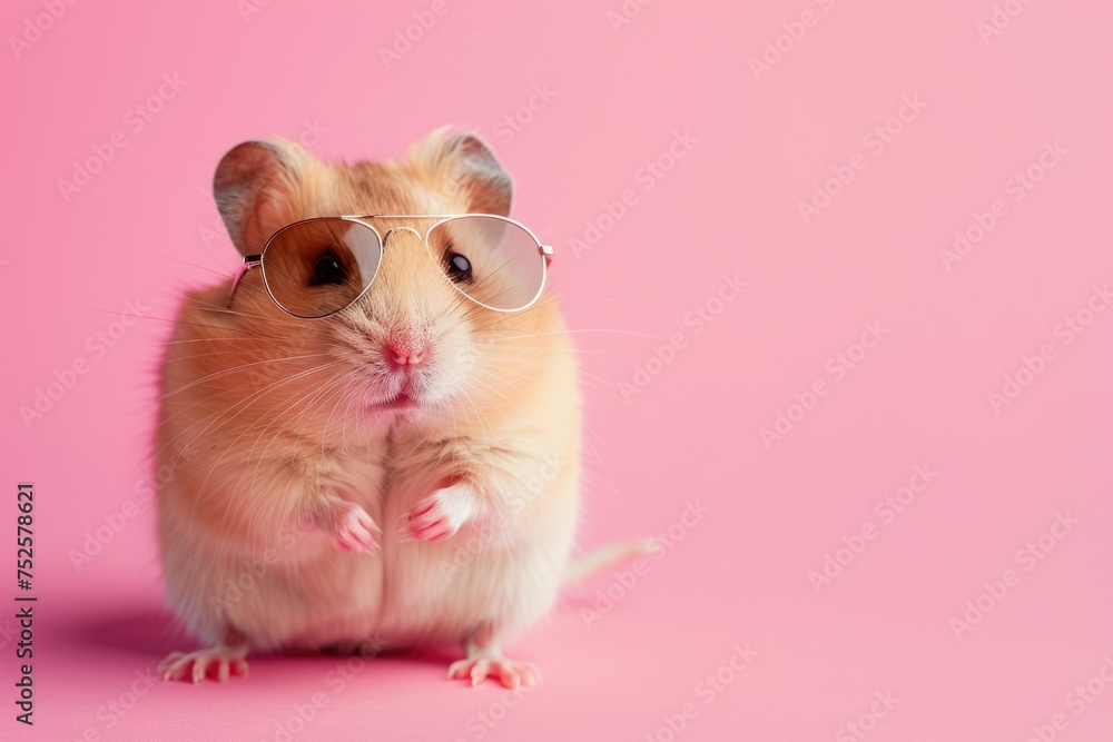 Sunglasses Savvy: Stylish Hamster, AI Generative

