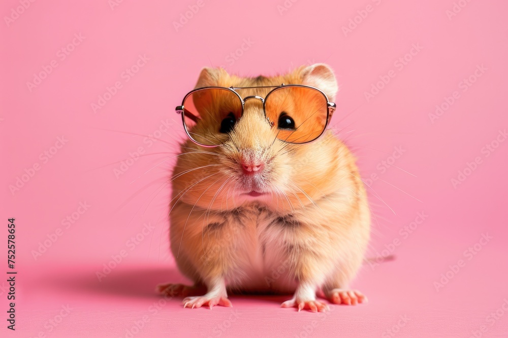 Trendy Hamster in Sunnies, AI Generative
