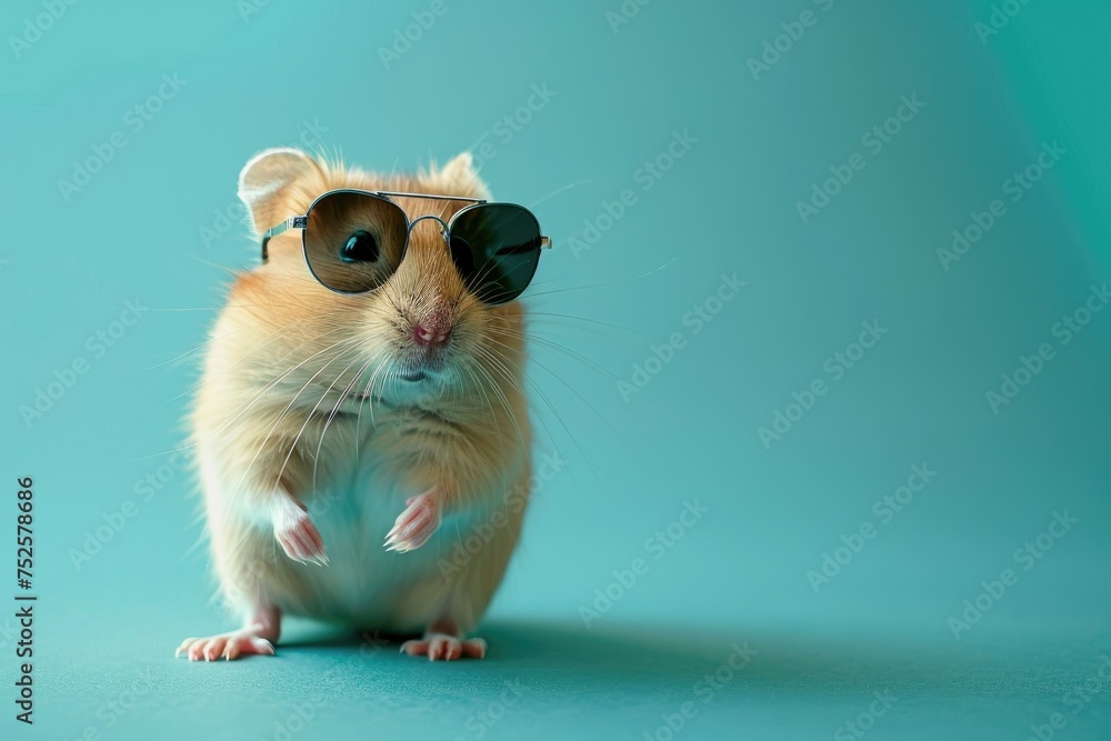 Cool Hamster in Sunglasses: Stylish Statement, AI Generative
