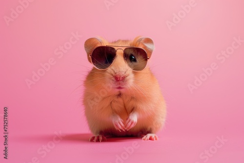 Cool Hamster in Sunglasses: Chic Style, AI Generative 