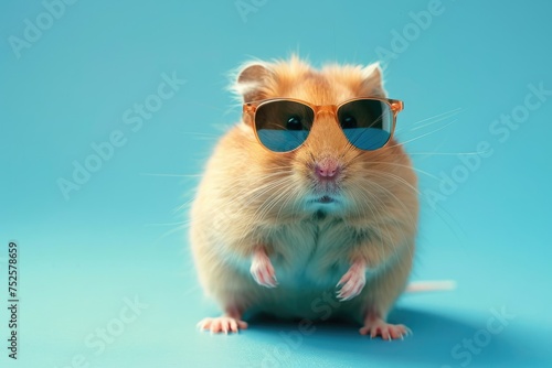 Cool Hamster in Sunglasses  Trendy Style  AI Generative 