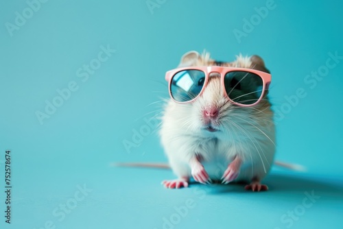 Sunglasses Savvy: Trendsetting Hamster, AI Generative 
