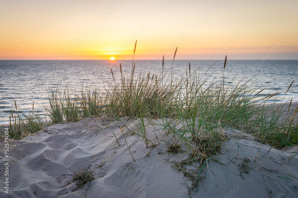 Beautiful sunset at the dune beach
