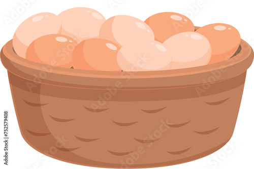 Bird hen eggs icon cartoon vector. Farmer village. Stable industry