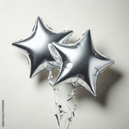 silver star ballon on white 