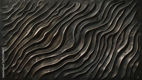 Czarny powierzchnia z falistymi liniami