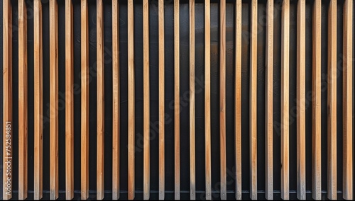 The picture depicts uniform vertical wooden slats that create a pattern with varied brown tones