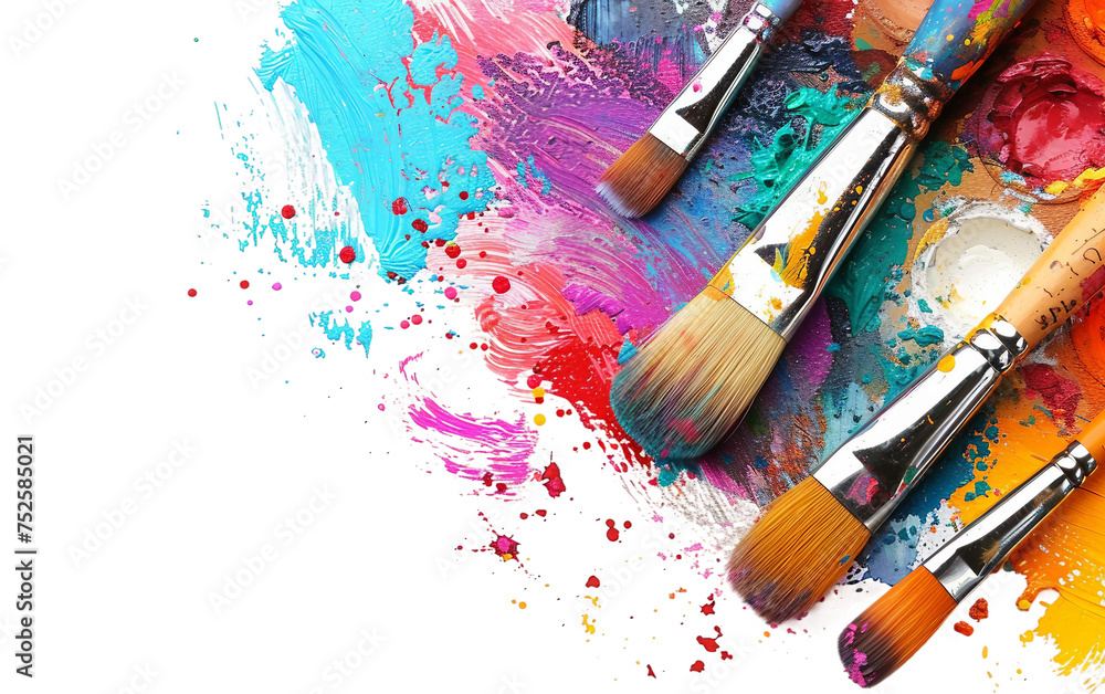 Dynamic Colorful Tools for Holi Artistic Expression Isolated on Transparent Background PNG.