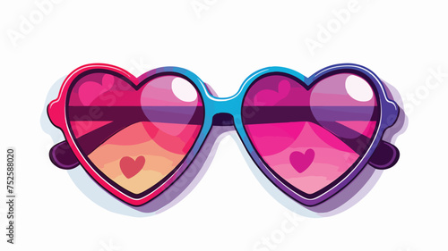 Cartoon heart sunglasses freehand draw cartoon vector