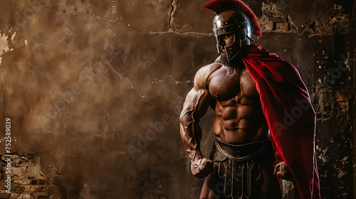  enorme fisiculturista guerreiro espartano